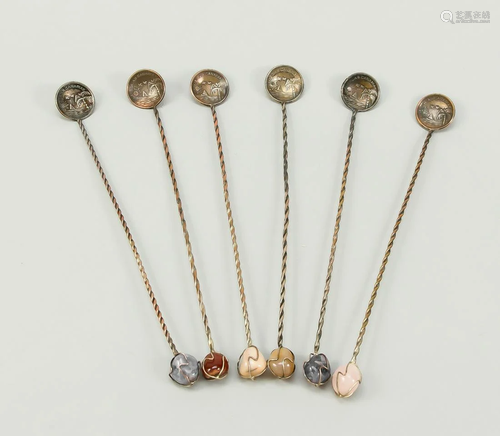 Six cocktail spoons, Spain, 2