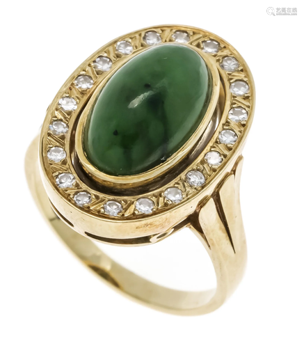 Nephrite diamond ring GG 585/