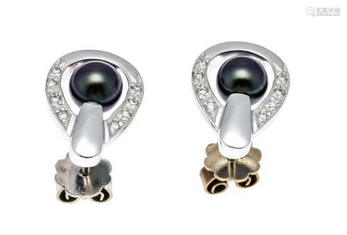 Pearl and diamond earrings WG