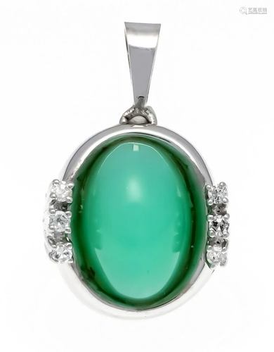 Chrysoprase diamond pendant W