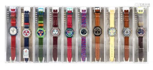 mixed lot of 10 Swatch Chrono