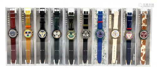 mixed lot of 10 Swatch Chrono