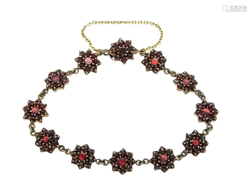 Garnet bracelet double with 1