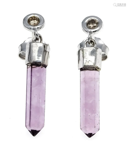 Amethyst diamond earrings WG