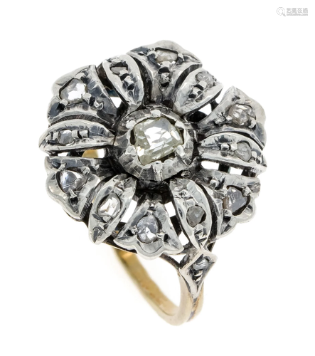 Flower ring GG/WG 585/000 wit