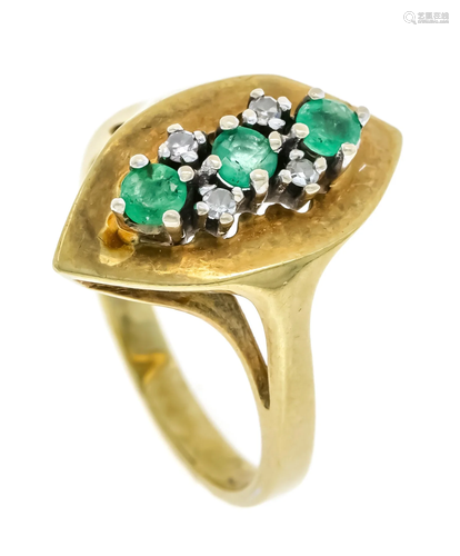 Emerald diamond ring GG 585/0