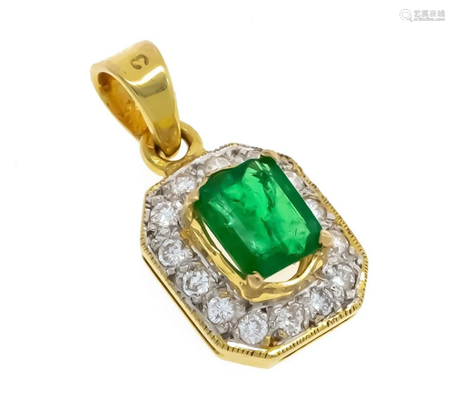 Emerald diamond pendant GG 75