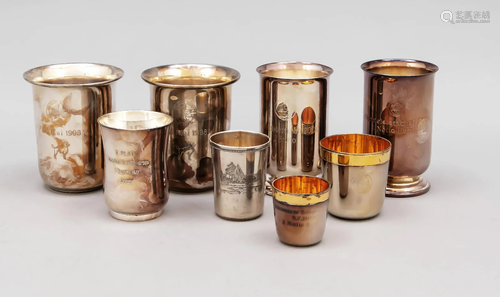 Eight goblets, 20th century,