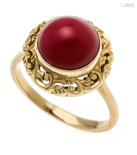 Coral ring GG 500/000 unstamp