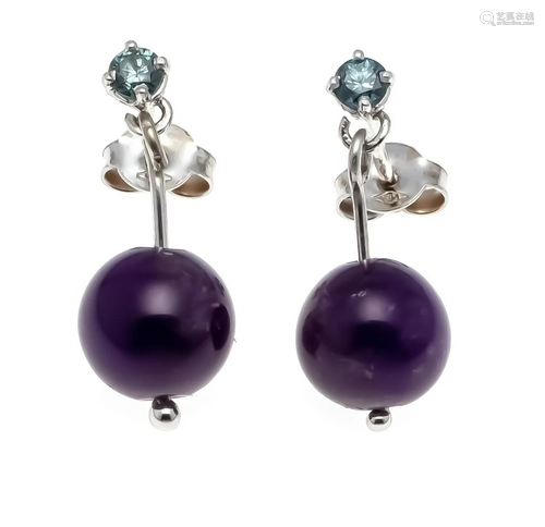 Amethyst diamond earrings WG