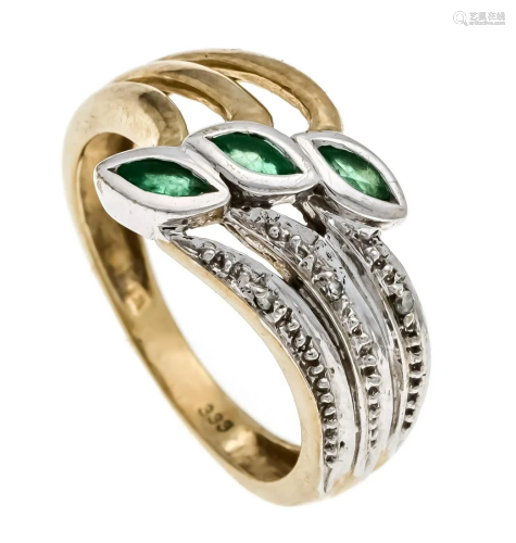 Emerald diamond ring GG/WG 33