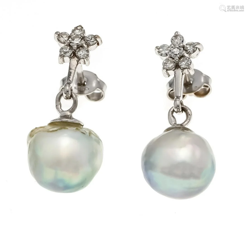 Pearl diamond earrings WG 585