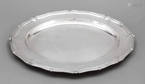 Oval tray, 20th century, silv