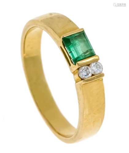 Emerald diamond ring GG 750/0