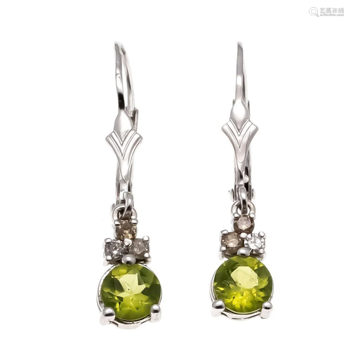 Peridot diamond earrings WG 5