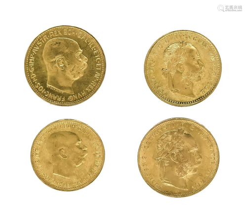 Mixed lot of four gold coins,