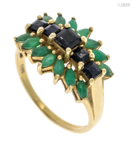 Sapphire emerald ring GG 585/