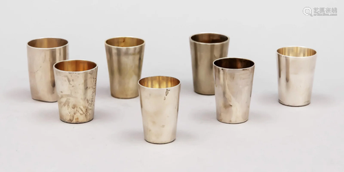 Group of seven schnapps cups,