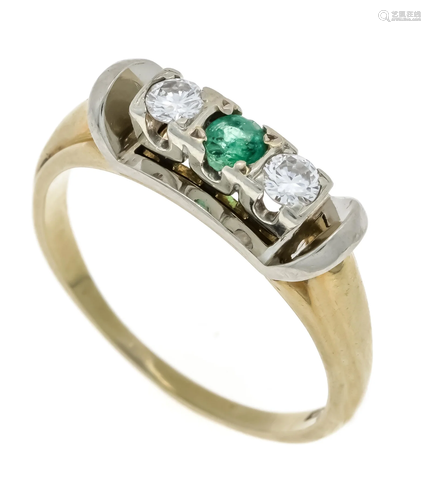 Emerald-brilliant ring GG/WG