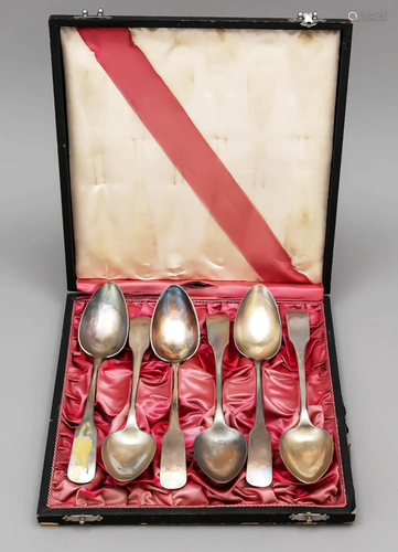 Six dinner spoons, probably G