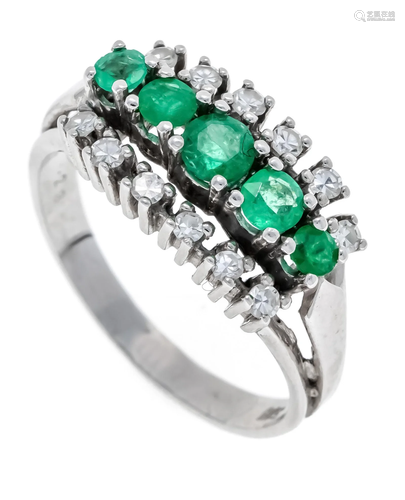 Emerald-brilliant ring WG 585