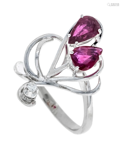 Ruby diamond ring WG 585/000