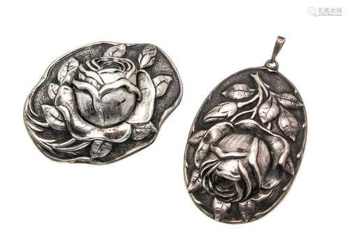 Rose set silver 800/000 penda