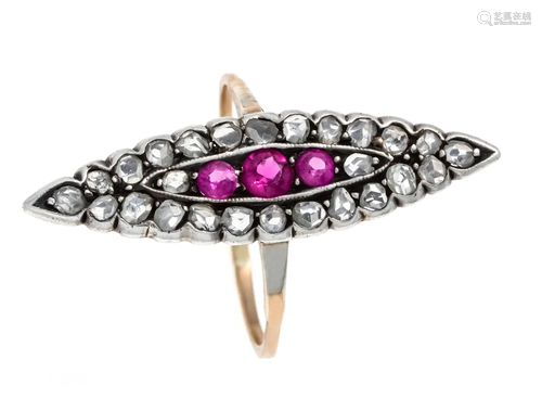 Ruby-diamond shuttle ring RG/