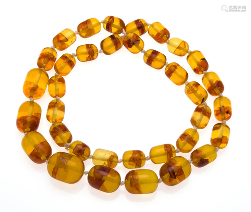 Bakelite necklace with amber