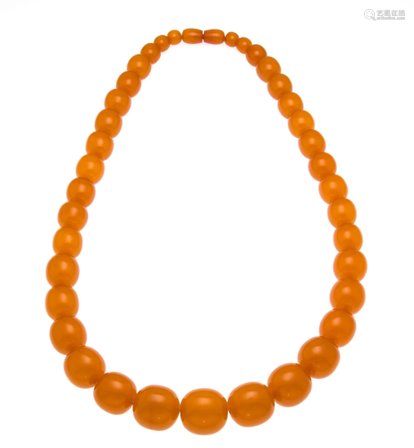 Bakelite necklace with amber-