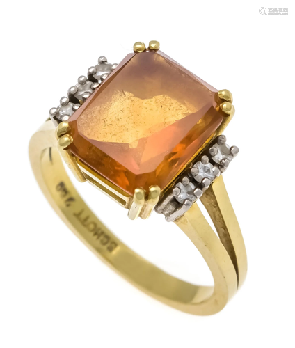 Citrine-brilliant ring GG/WG