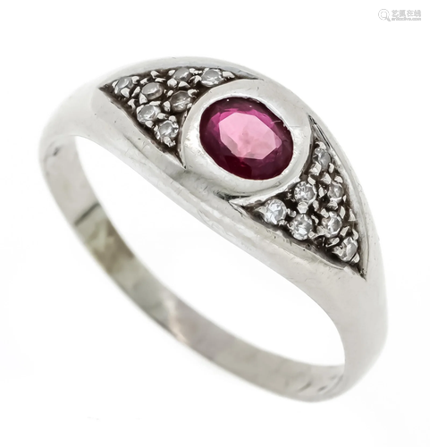 Ruby diamond ring WG 750/000