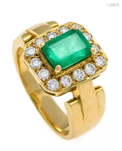 Emerald diamond ring GG 750/0