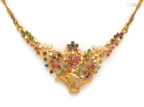 Multicolor necklace with midd