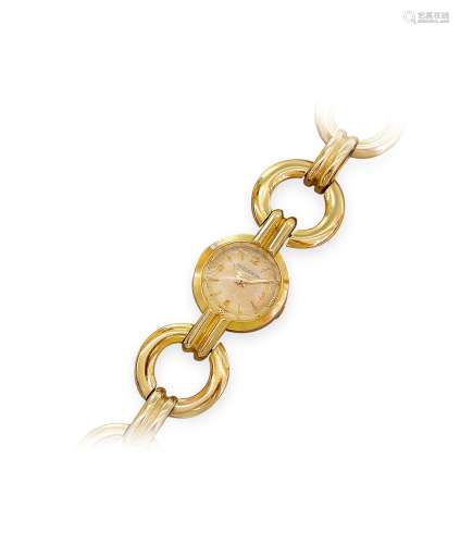 约1950年 积家×爱马仕 18K黄金 手动上弦 女款链带腕表