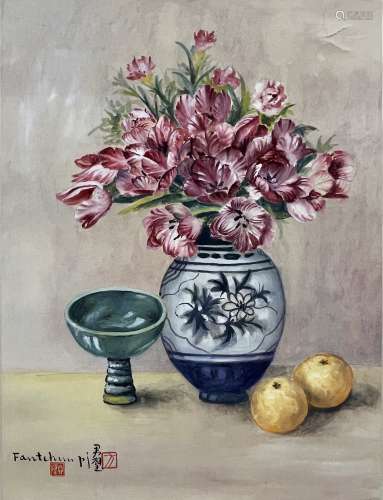 Vase, Scroll, Fang Junbi