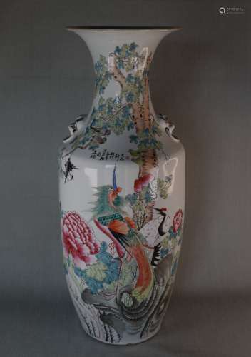 Large Chinese Porcelain Famille Rose Vase