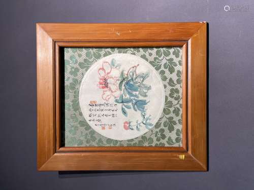 Flower Sketch, Inlaid Frame, Zhang Daqian