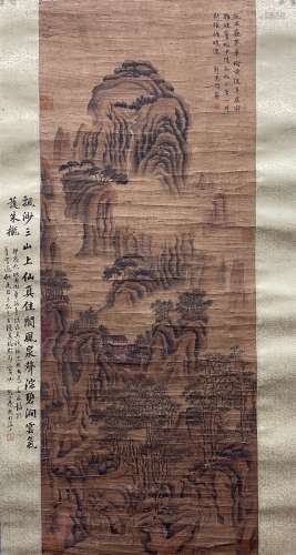 Landscape, Silk Scroll, Guo Zhongshu