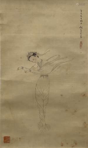 Dancer, Silk Scroll, Pang Xinqin