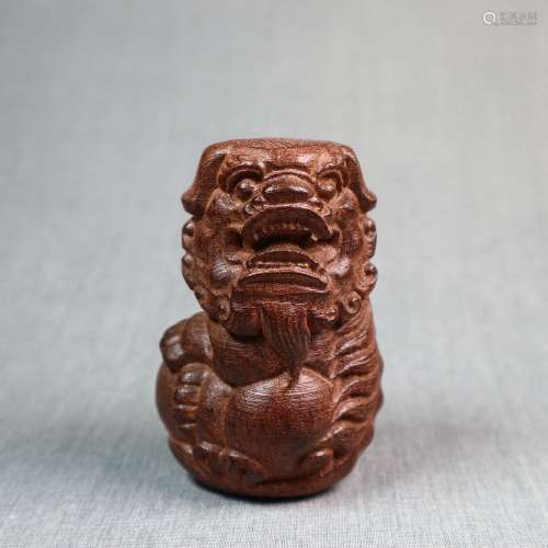 Chinese Carved Wooden Foo Dog