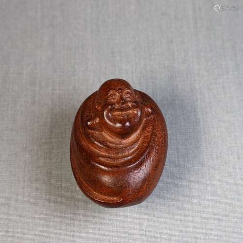 Chinese Carved Wooden Maitreya