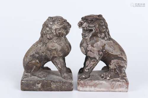 Pair Stone Lions