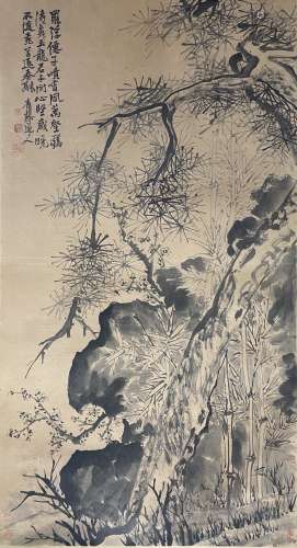 Pine, Bamboo and Plum Blossom, Scroll, Xu Wei