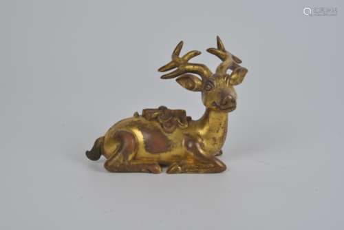 Gilded Copper Deer Ornament