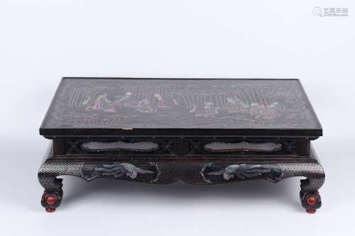 Chinese Lacquer Tiny Table inlaid  Mother-of-pearl
