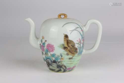 Enamels Kettle with Floral and Poem Designs, Yongzheng Reign...