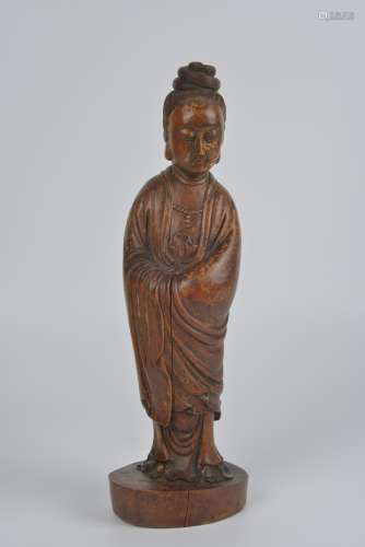 Wood Carving Statue of Avalokitesvara