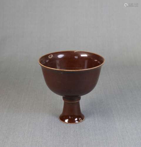 Chinese Porcelain Brown Glaze Goblet