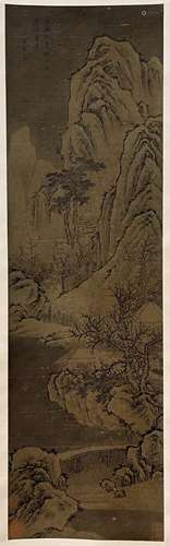 Landscape, Silk Scroll, Cha Shibiao